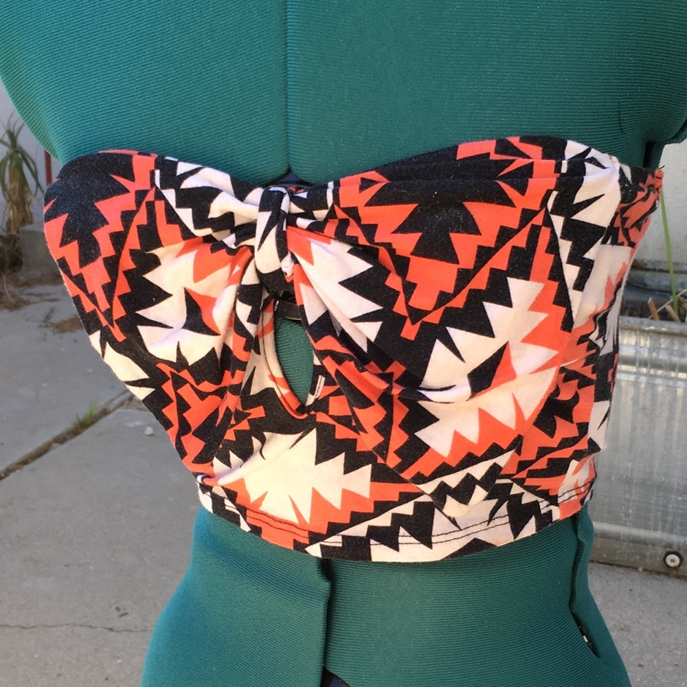 Sexy Tribal Print Cropped Tube Top CCO